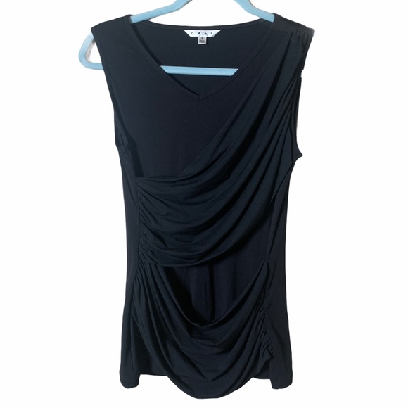 CAbi 261 Black Double Draped Knit Tank Sz S - Picture 7 of 7